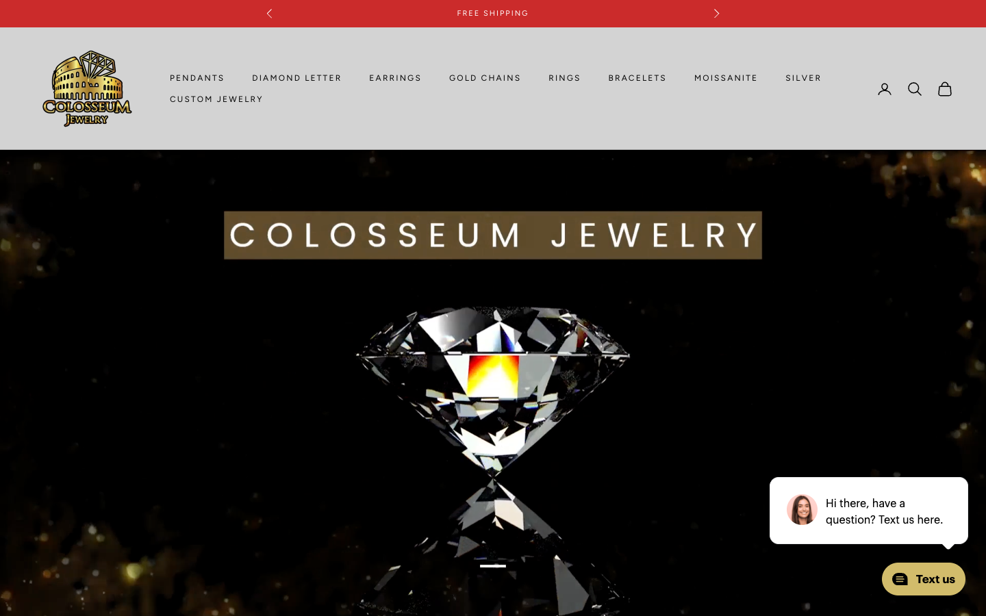 Colosseum Jewelry live homepage