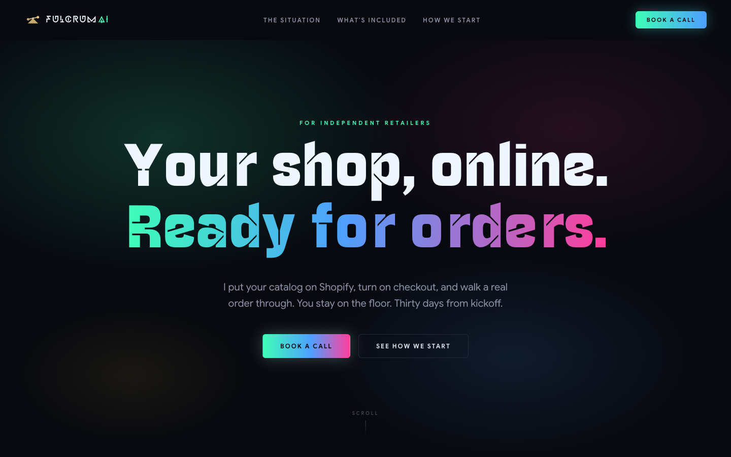 Fulcrum AI homepage