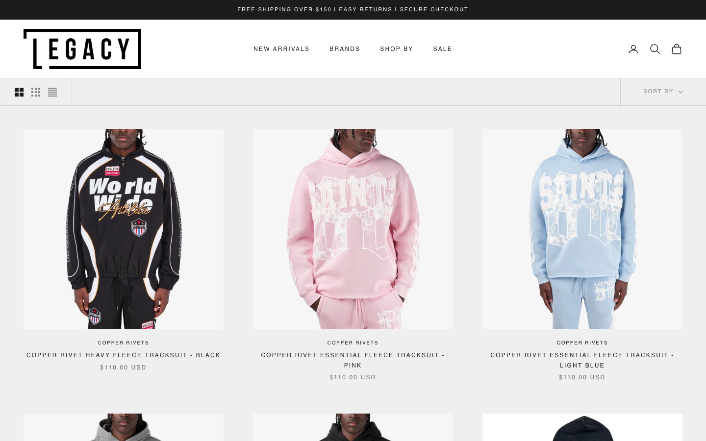 Legacy Clothing new arrivals product grid